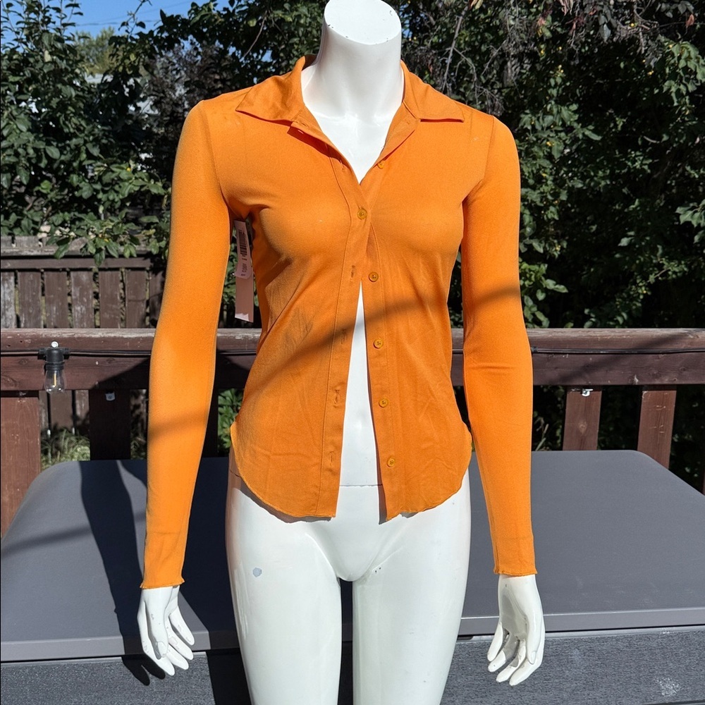 Wilfred Aritzia Burnt Orange Button-Down Shirt XS NWT